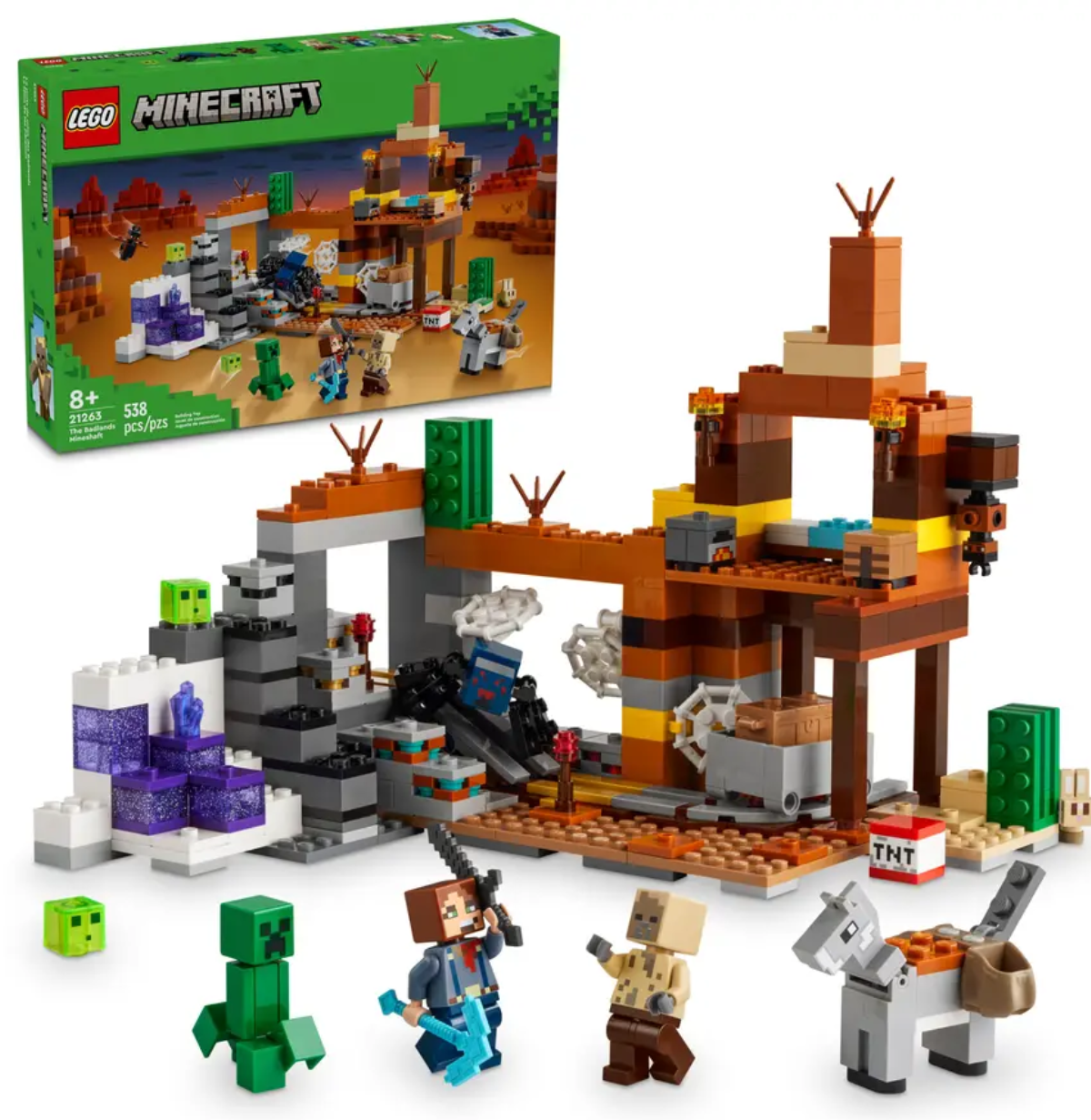 Конструктор Лего Майнкрафт Шахта Безплідних земель Lego Minecraft The Badlands Mineshaft 21263