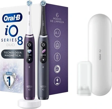 Oral-B  iO 8 Duo Black/Purple Набір електричних зубних щіток, фото 1