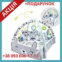 Детский игровой коврик с подвесными игрушками 110х100см RICOKIDS Польша