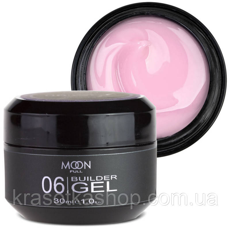 Моделюючий гель для нарощування нігтів Moon Full Builder Gel №06 ніжно рожевий, 30 мл, фото 1