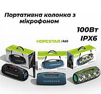 Портативная Bluetooth колонка с микрофоном Hopestar А60 100Вт, Беспроводная колонка с защитой от влаги IPX6