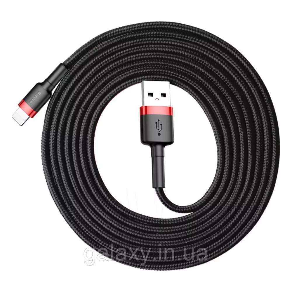 Кабель Baseus Cafule USB - Lightning 2м 1.5A Black/Red CALKLF-C19, фото 1