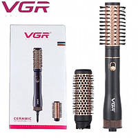 Фен расческа VGR V-559 для завивки и сушки волос керамическое покрытие 2 скорости 2 насадки upg