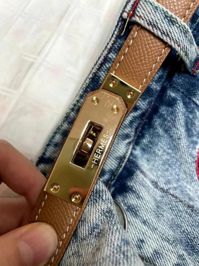 Ремінь жіночий шкіряний Hermes з лого, ширина 20 мм., різні кольори, 931520-1