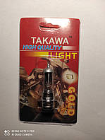 Лампа фары 12V 50/50W (1 ус) галоген, белая с рассеивателем свечения (Takawa)