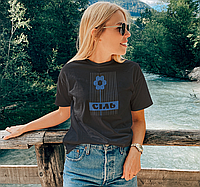 Женская футболка Mishe С украинской символикой 54 Черный (200469) GT, код: 7955459