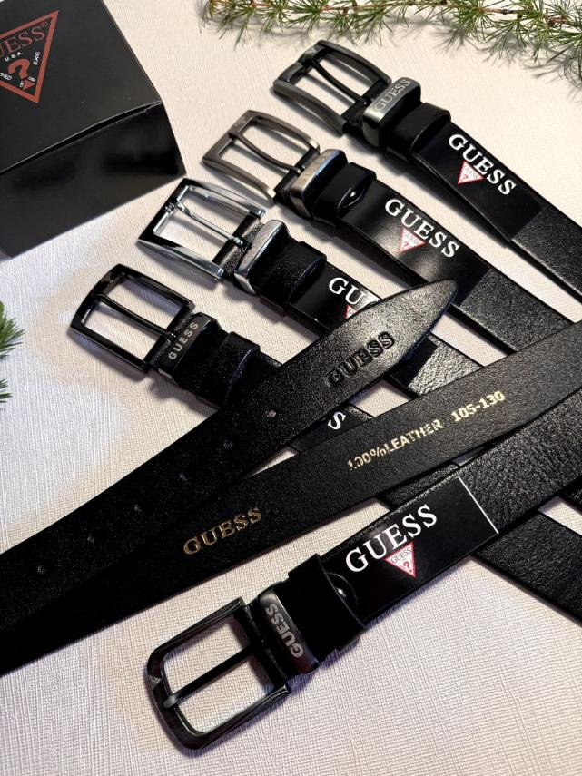 Шкіряний ремінь Guess 35 мм., чорний, унісекс, 930885