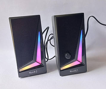 Комп'ютерні колонки акустика 2.0 USB Music MJ-100 RGB підсвічування