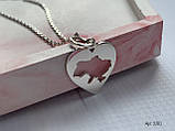 Срібний кулон Україна в серці, фото 2