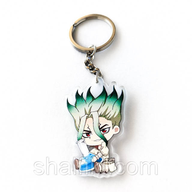 "Сенку Ісігамі (Доктор Стоун / Dr. Stone)" брелок акриловий двосторонній з уф-друком, фото 1