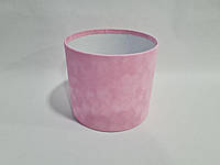 Розовая бархатная шляпная коробка (16х14 см) для создания роскошных мыльных композиций