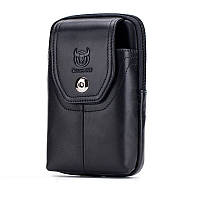 Напоясная сумка Bull T1398А для смартфона из натуральной кожи 18 × 11 × 3 Черный TE, код: 6832778