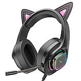 Ігрові Навушники Hoco W107 Cute Cat Ear Колір Зелений, фото 4