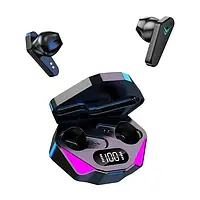 Ігрові геймерські навушники бездротові Bluetooth TWS X15 стерео гарнітура з мікрофоном зарядним кейсом