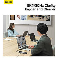 USB-Хаб Baseus Metal Gleam Series 12-in-1 (Type-C to HDMI+USB3.1*2+USB3.0*2+Type-C 3.1+PD+RJ45+SD/TF, фото 6