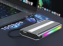 Зовнішня кишеня Deepfox M9 RGB для M.2 SSD NVMe (PCIe) / NGFF (Sata) Type-C USB 3.1 Gen 2 Original, фото 4