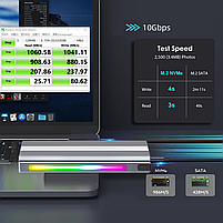 Зовнішня кишеня Deepfox M9 RGB для M.2 SSD NVMe (PCIe) / NGFF (Sata) Type-C USB 3.1 Gen 2 Original, фото 6