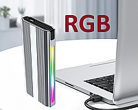 Зовнішня кишеня Deepfox M9 RGB для M.2 SSD NVMe (PCIe) / NGFF (Sata) Type-C USB 3.1 Gen 2 Original, фото 8