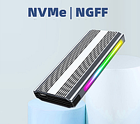 Зовнішня кишеня Deepfox M9 RGB для M.2 SSD NVMe (PCIe) / NGFF (Sata) Type-C USB 3.1 Gen 2 Original, фото 9