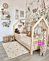 Дерев'яне односпальне дитяче ліжко-будиночок "ХАНИ"