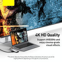 USB-Хаб Baseus Metal Gleam Series 5-in-1 30Hz Version (3xUSB3.0 + 4KHD + Type-C), фото 5