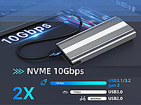 Зовнішня кишеня Deepfox M9 для M.2 SSD NVMe (PCIe) / NGFF (Sata) Type-C USB 3.1 Gen 2 Original, фото 6