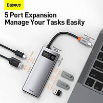 USB-Хаб Baseus Metal Gleam Series 5-in-1 Type-C, фото 3