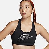Топ жіночий спортивний Nike W NK SWSH MED SPT FUTURA BRA (чорний), фото 2