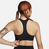 Топ жіночий спортивний Nike W NK SWSH MED SPT FUTURA BRA (чорний), фото 4