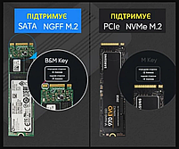 Зовнішня кишеня Deepfox M11 для M.2 SSD NVMe (PCIe) / NGFF (Sata) Type-C USB 3.1 Gen 2 Original, фото 3