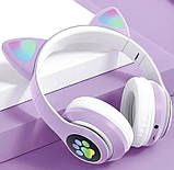 Навушники Bluetooth Cat Ear VZV-23M 7695 з підсвіткою, рожеві, фото 3