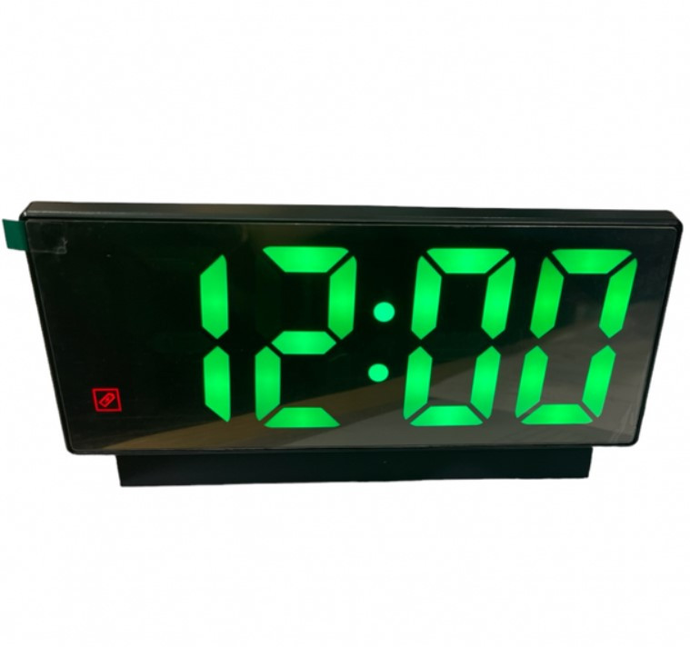Годинник настільний VST 897L 9090 із зеленою підсвіткою, чорний, фото 1