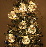 Гірлянда Xmas WW-1 Copper curtain ball lamp 7258 Ялинка, тепле біле світло, фото 4