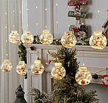 Гірлянда Xmas WW-1 Copper curtain ball lamp 7258 Ялинка, тепле біле світло, фото 3