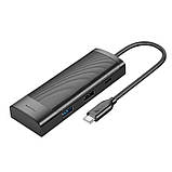 HUB адаптер HOCO HB43 PD, 100 W, HDMI, SD, 2 USB, Type-C, чорний, фото 2