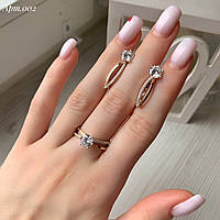 Набір з золотом сережки та каблучка