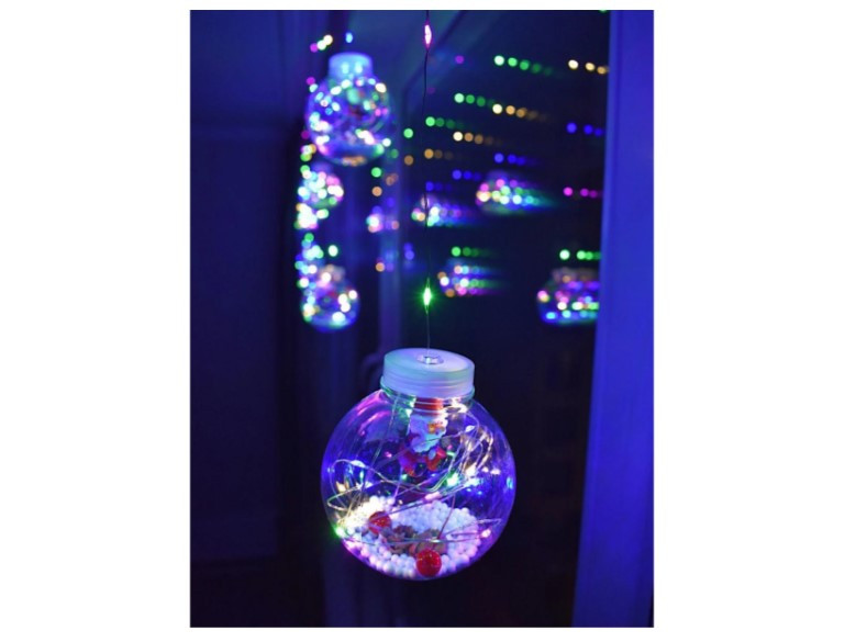 Гірлянда Xmas M-1 Copper curtain ball lamp 7257 Санта, різнобарвна
