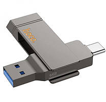 Флешка HOCO USB3.2 Type-C UD15 Clever 64GB, сіра