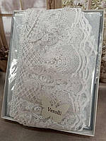 Скатерть на овальный стол силиконовая 140/180 см с кружевом на стол защитная Турция Verolli Модель 5