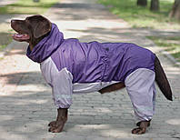 Комбинезон дождевик для собак средних и больших пород на подкладе Фиолетовый MB-3