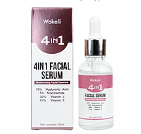 Сыворотка Wokali 4 in 1 Facical Serum увлажняющая с гиалуроновой кислотой, витаминами C, E и ниацинамидом 30 м