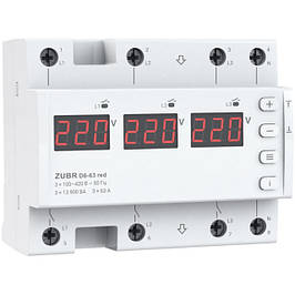 Трьохфазні реле напруги ZUBR D6 red, 3F