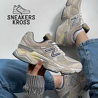 Женские кроссовки New Balance 9060 Beige, Демисезонные кроссовки Нью Беленс 9060 бежевые