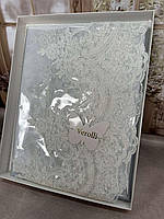 Скатерть на овальный стол силиконовая 140/180 см с кружевом на стол защитная Турция Verolli Модель 1