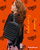Молодежный черный рюкзак для девушки Рюкзак для девушки Черный женский рюкзак Черный подростковый рюкзак
