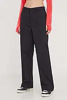 Urbanshop Бавовняні штани adidas Originals Chino Pant колір чорний широкі висока посадка IK5998 розмір: 36,