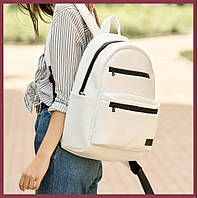 Белый рюкзак из эко кожи среднего размера Рюкзак для ноутбука