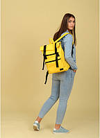Стильный рюкзак ролл Sambag унисекс цвет желтый Практичный экокожаный рюкзак Рюкзак для прогулок или спортзала