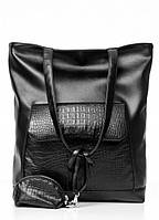 Женская сумка Sambag Шоппер Tote принт крокодила Большая вместительная сумка для девушек из кожзама @