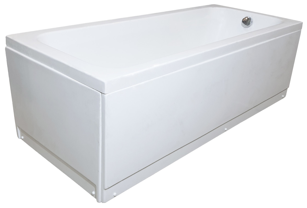 Ванна акрилова біла Shower Artmina 150x70 cм прямокутна з ніжками панелями сифоном